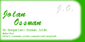 jolan ossman business card